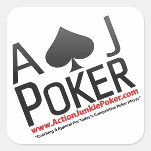 Aktions-Junkie-Poker Quadratischer Aufkleber