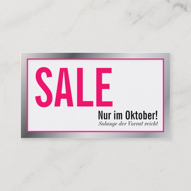 Aktions mit Rücken Visitenkarte (Rückseite)