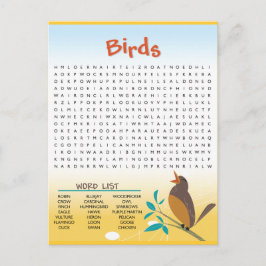 Aktionskarte "Vögel - Word-Suche" Postkarte