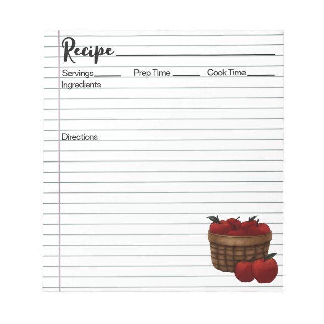 Aktionskorb für Äpfel - Notepad Notizblock (Vorderseite)