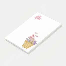 Aktionskorb für Blume - Nachhinweise Post-it Klebezettel