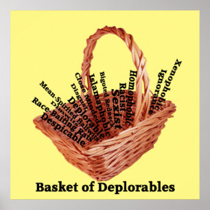 Aktionskorb für deplorable Wörter - Werteplakatpap Poster