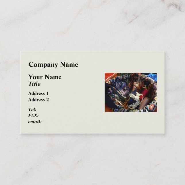 Aktionskorb für Häkeln und Thread Visitenkarte (Vorderseite)