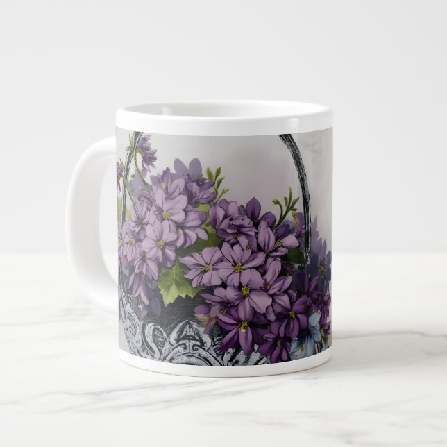 Aktionskorb für Vintage Blume - Muttertagsblut Jumbo-Tasse (Vorderseite Links)