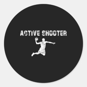 Aktive Shooter Bysketbyll Liebhaber Männer Frauen Runder Aufkleber