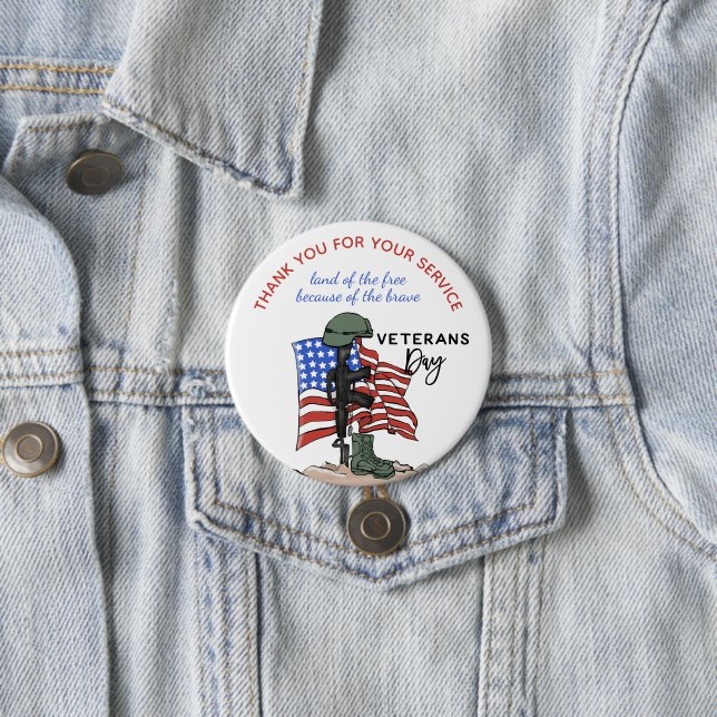 Aktiver Dienst oder remüde Veteran Militär Vielen  Button (Beispiel)