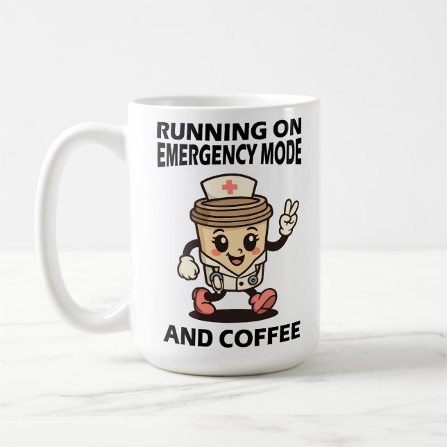 Aktiver Notbetrieb - durch Kaffee angetrieben Kaffeetasse (Links)