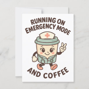 Aktiver Notbetrieb - durch Kaffee angetrieben Postkarte