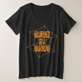Aktiver Trick oder Behandlung, Halloween-Frauenfil Große Größe T-Shirt