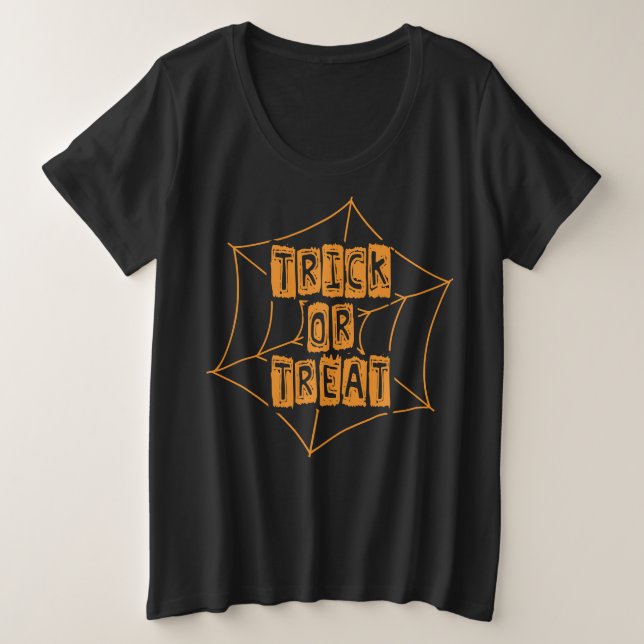 Aktiver Trick oder Behandlung, Halloween-Frauenfil Große Größe T-Shirt (Design vorne)