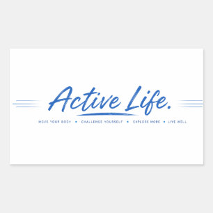 Aktives Leben Bewege Deinen Körper Motivationsfitn Rechteckiger Aufkleber