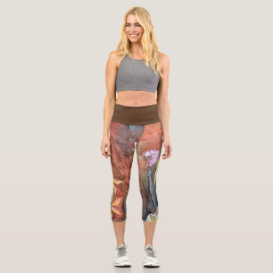 Aktives Verschleiß Capri-Leggings mit abstraktem b Capri Leggings