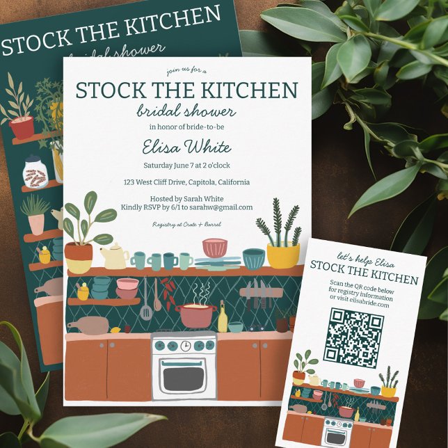 AKTIVIEREN SIE DAS KÜCHENBrautparty Niedlich. Einladung (STOCK THE KITCHEN Bridal Shower Cute CUSTOM Invitation Collection)
