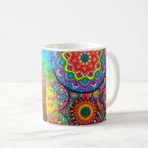 Aktivierende Friedensheilende Mandala-Kunst-Tasse