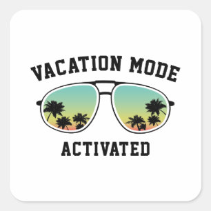 Aktivierung des Urlaubsmodus Quadratischer Aufkleber