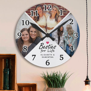 Aktivitäten für das Leben Modernes Rosa Herzfreund Runde Wanduhr