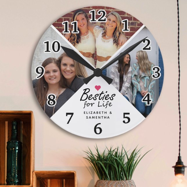 Aktivitäten für das Leben Modernes Rosa Herzfreund Runde Wanduhr (Von Creator hochgeladen)
