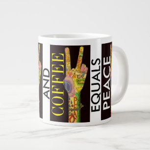 Aktualisierte Liebe und Kaffee = PEACE Jumbo Tasse