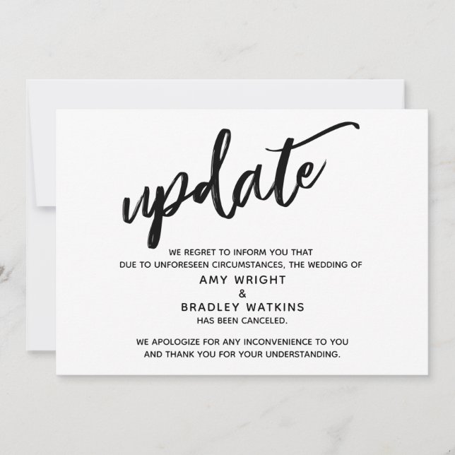 Aktualisierte Meldung von Hochzeiten durch Handsch Einladung (Vorderseite)