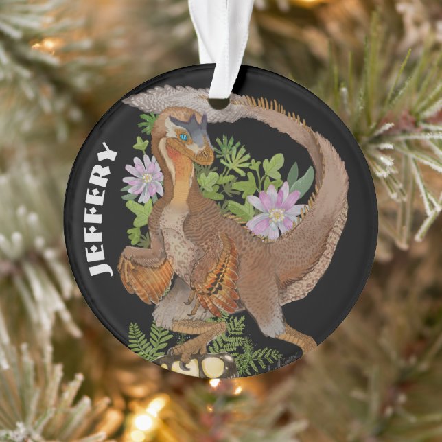 Aktualisierte VorlagePersönlicher Name Dinosaurier Ornament (Baum)