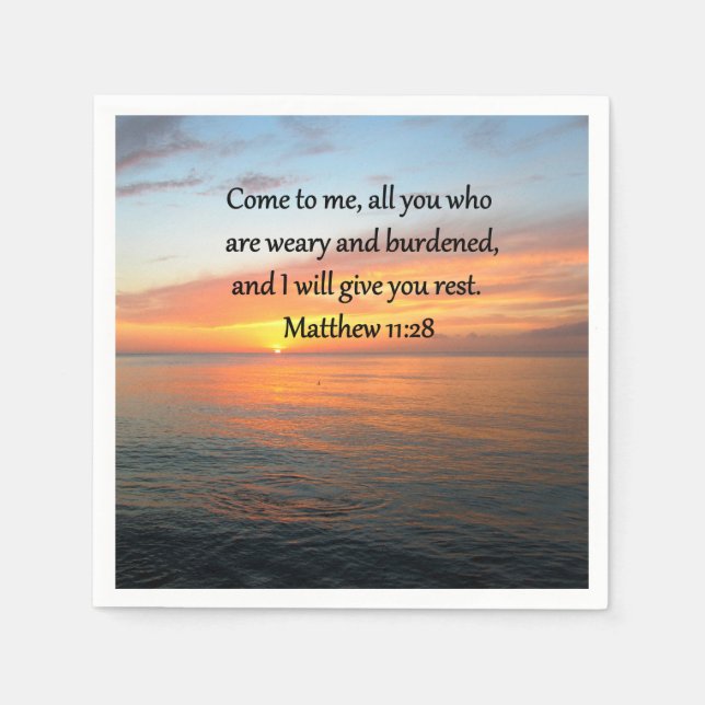 AKTUALISIERUNG VON MATTHEW 11:28 SCRIPTURE VERSE S SERVIETTE (Vorderseite)