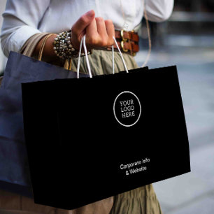 Aktuelle Minimal-Business-Logos Schwarze Unternehm Große Geschenktüte