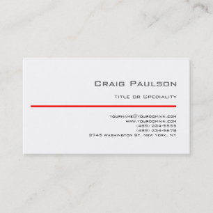 Aktuelle Schwarz-weiße Red Line Business Card Visitenkarte