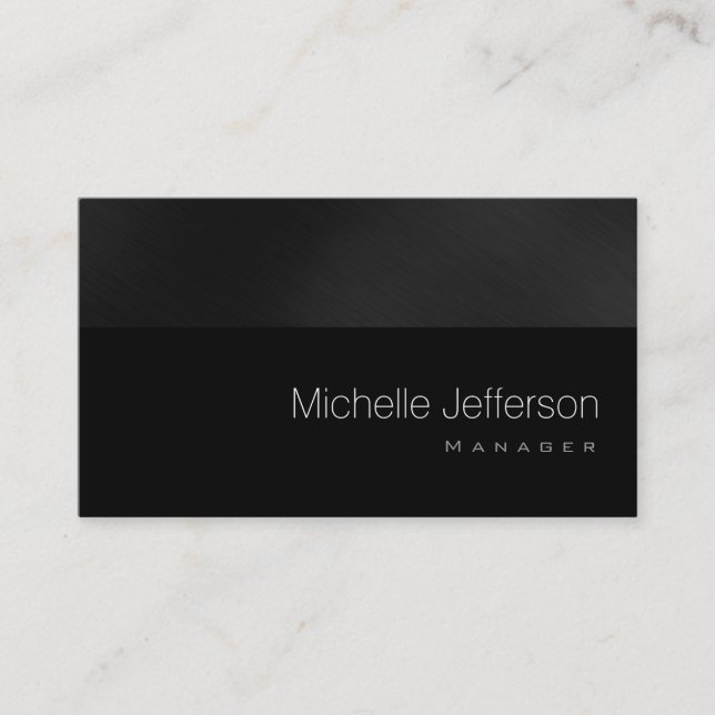 Aktuelle Standard Black Gray Business Card Visitenkarte (Vorderseite)
