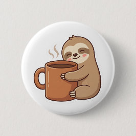Aktuelle Stimmung Faultier Kaffee Pin Button