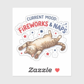 Aktuelle Stimmung Feuerwerk und Nickerchen Patriot Aufkleber
