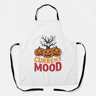 Aktuelle Stimmung Halloween-Kürbis Vintage-Shirt-D Schürze