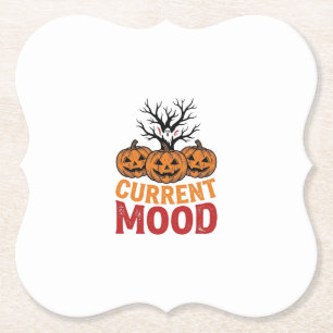 Aktuelle Stimmung Halloween-Kürbis-Vintage-Shirt-D Untersetzer