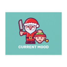 Aktuelle Stimmung - Santa und Elf Postkarte