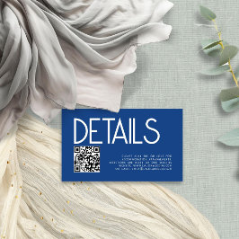 Aktuelle Text QR Code Blue Wedding Details Begleitkarte