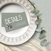 Aktuelle Text QR Code Sage Green Wedding Details
