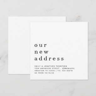 Aktueller Text, der neue Adressdetails verschiebt Ankündigung