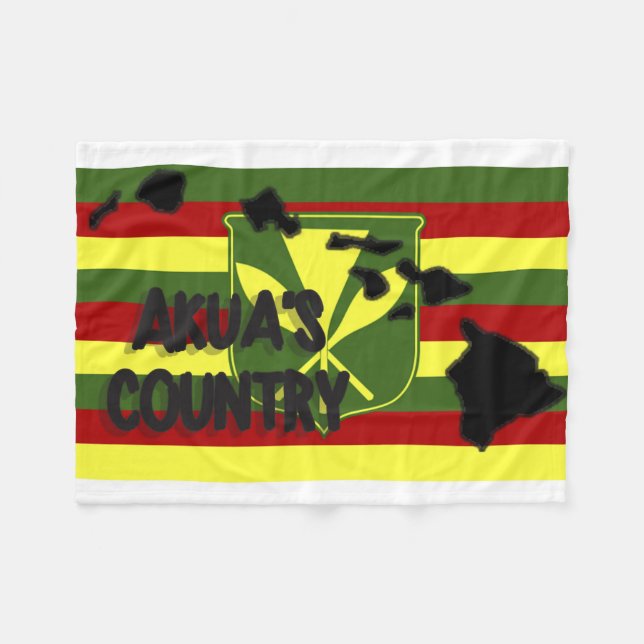 Akuas Land Kanaka Maoli Flaggen-Fleece-Decke Fleecedecke (Vorderseite (Horizontal))