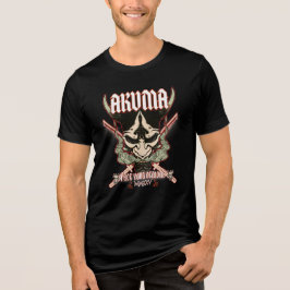 Akuma Oni Mask – Samurai Demon Aesthetic Design Tri-Blend Shirt