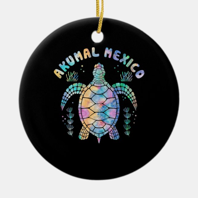 Akumal, Mexiko, Meeresschildkröte Keramik Ornament (Vorne)