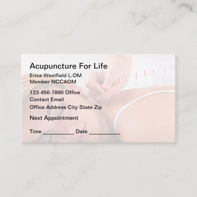 Akupunktion Ernennung Budget Business Cards Visitenkarte (Vorderseite)