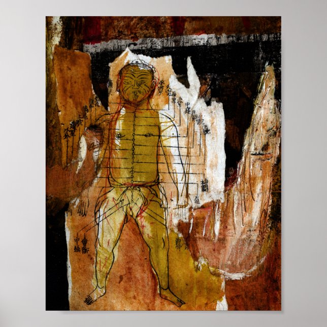 Akupunktur, Collage und gemischte Medien Poster (Vorne)