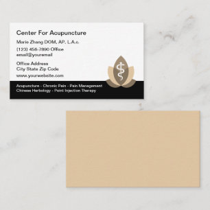 Akupunkturtherapie Akupunkturist Visitenkarten Visitenkarte