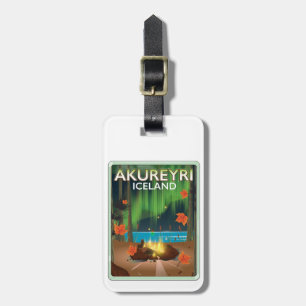Akureyri Island Reiseplakat Gepäckanhänger