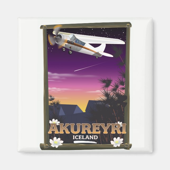 Akureyri Island Reiseplakat Magnet (Vorne)