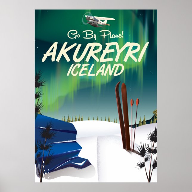 Akureyri Island Reiseplakat Poster (Vorne)