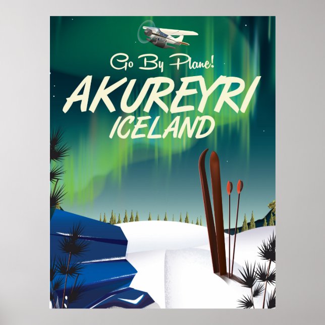Akureyri Islande affiche voyage (Devant)