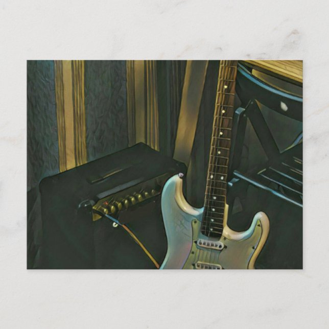 Akustik-Bass E-Gitarre-Geschenk Postkarte (Vorderseite)