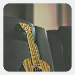 Akustik-Bass E-Gitarre-Geschenk Quadratischer Aufkleber
