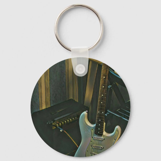 Akustik-Bass E-Gitarre-Geschenk Schlüsselanhänger (Vorderseite)