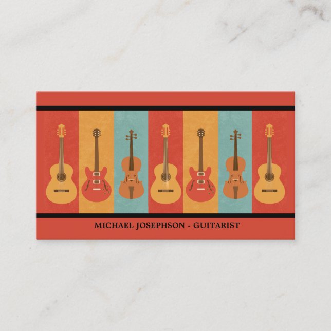 Akustik, Elektrische Gitarren und Violas Visitenkarte (Vorderseite)